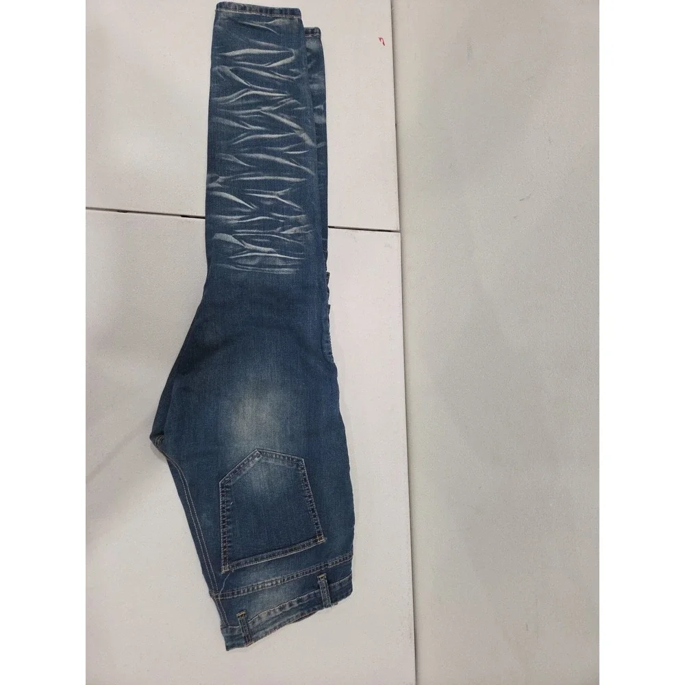 Victorious Denim Stretch Skinny Dark Blue Wash Jeans Size 38x32 Distressed